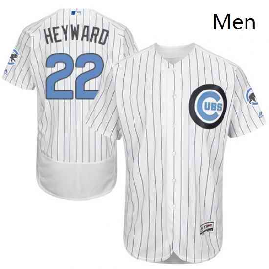 Mens Majestic Chicago Cubs 22 Jason Heyward Authentic White 2016 Fathers Day Fashion Flex Base MLB Jersey